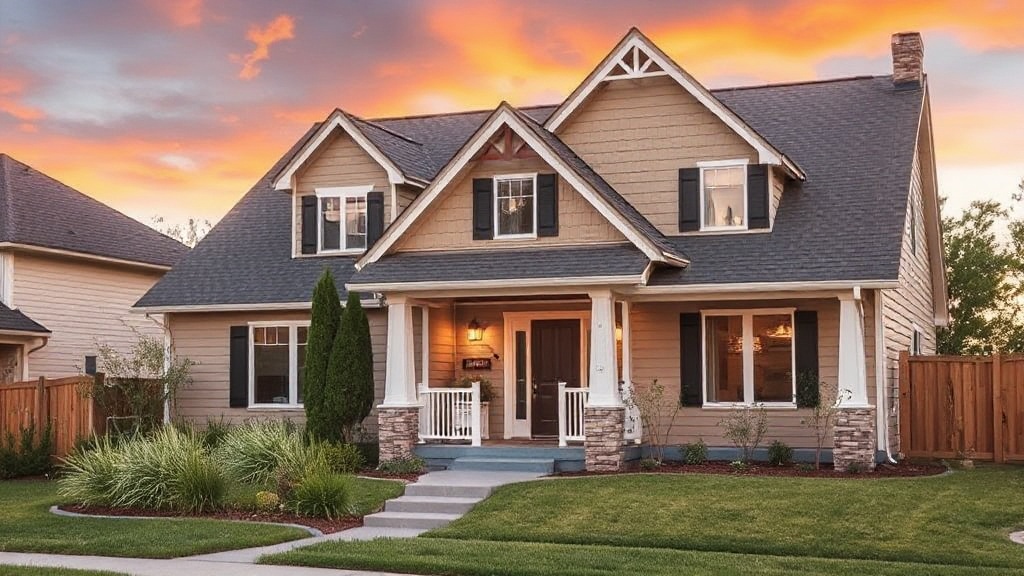 a small house in front of a brick building